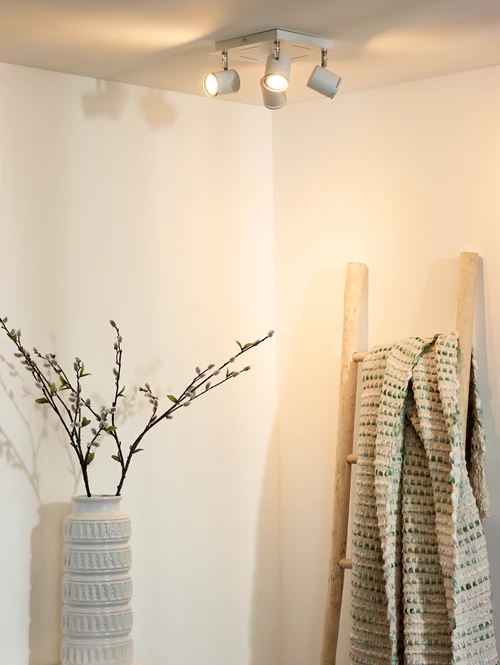 Lucide RILOU - Plafondspot - LED Dimb. - GU10 - 4x5W 3000K - Wit - sfeer 1